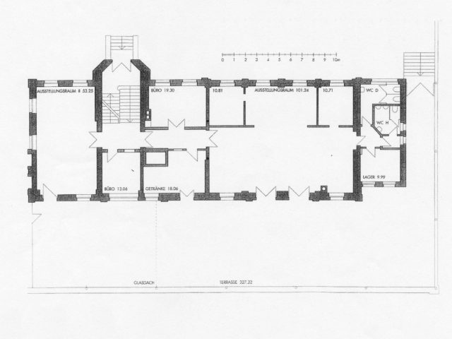 Grundriss Ausstellungsräume Kunstverein Wilhelmshöhe Ettlingen